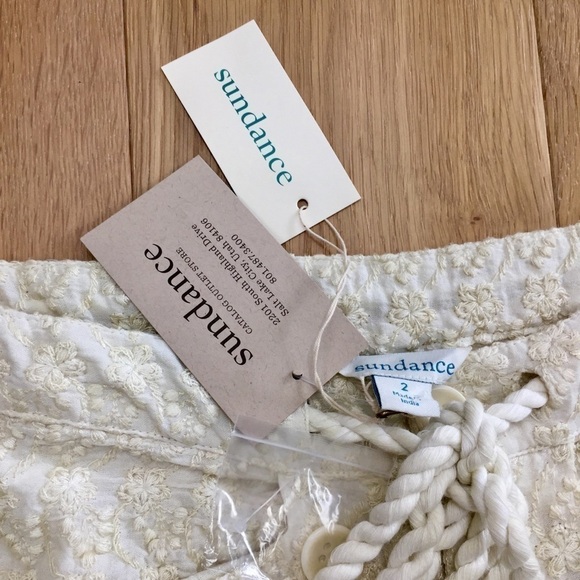 Sundance Solstice Culottes 100% Cotton High Waist Wide Leg Pants Embroidered 2 - Picture 6 of 12